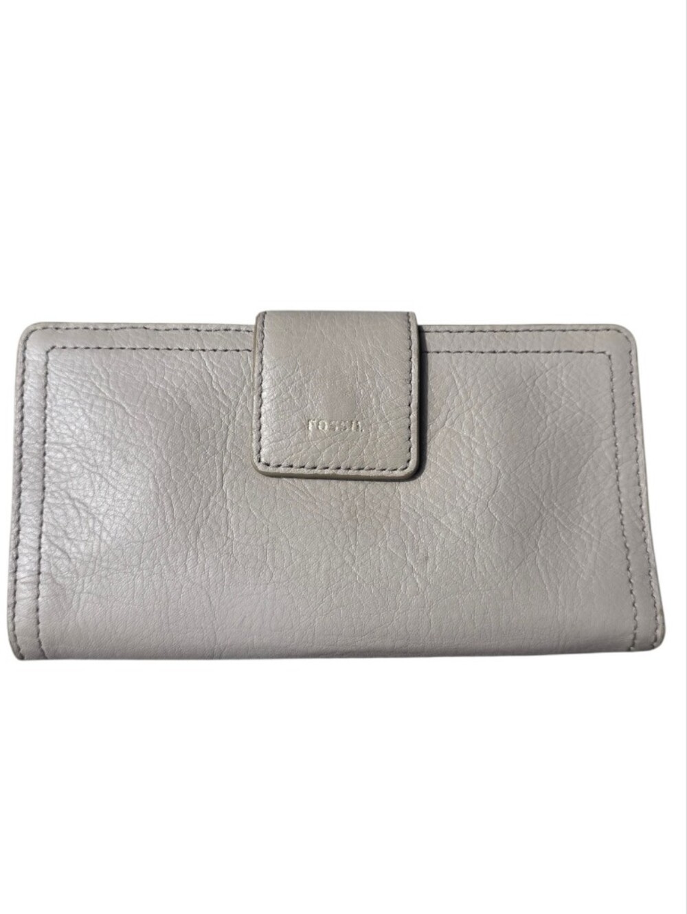 Fossil Light Gray Leather Snap Wallet